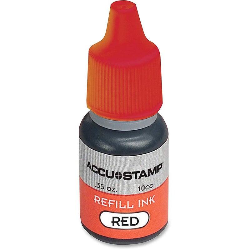 AccuStamp - ACCU-STAMP Ink Refill for Pre-Ink Stamps, Red, .35oz (090683)